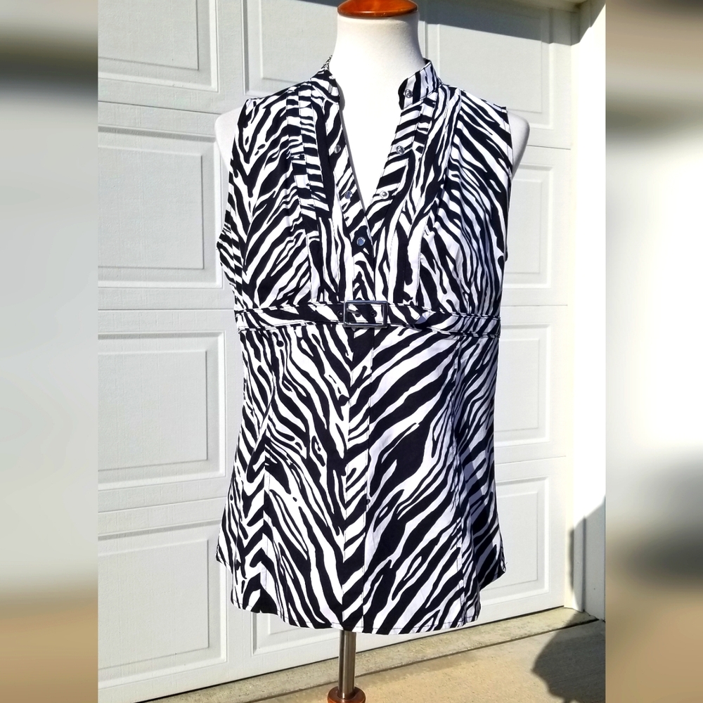 Express Zebra Print Sleeveless Top